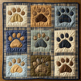 Gesteppte Decke - Patchwork Hundepfoten