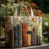 Gepolsterte Handgefertigte Tasche: Bücher und Blumen