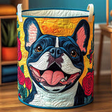Gesteppter Wäschekorb – mit Französischem Bulldog und Blumen NCU0NXD546
