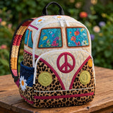 Gemusterter Leoparden-Hippie Van Rucksack mit Polsterung - Modell LD12