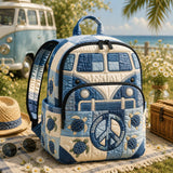 Gemusterter Hippie Van Rucksack mit gepolsterter Schildkröte LD20
