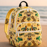 Gemusterter Dalmatiner-Rucksack mit Gartenmotiv und dreifachem Reißverschluss - Modell LD12