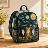 Individuell gestalteter Katzen-Rucksack mit Sternenhimmel - Modell LV01