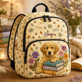 Personalisierbarer gesteppten Rucksack mit Golden Retriever Motiv - Modell TG30
