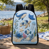 Personalisierter gesteppten Rucksack 'Unter dem Meer' mit schwarzem Tragegurt - TG07
