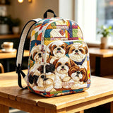 Personalisierter gesteppten Rucksack mit Shih Tzu Patchwork-Muster - TN39