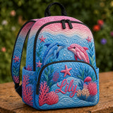 Personalisierter Stepp-Rucksack mit Delfin-Motiv TP10