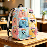 Personalisierter Stepp-Rucksack im bunten Welpen-Prinzessin-Design TP33