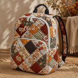 Personalisierter gestepptes Blumenmuster Coquette Rucksack TP54