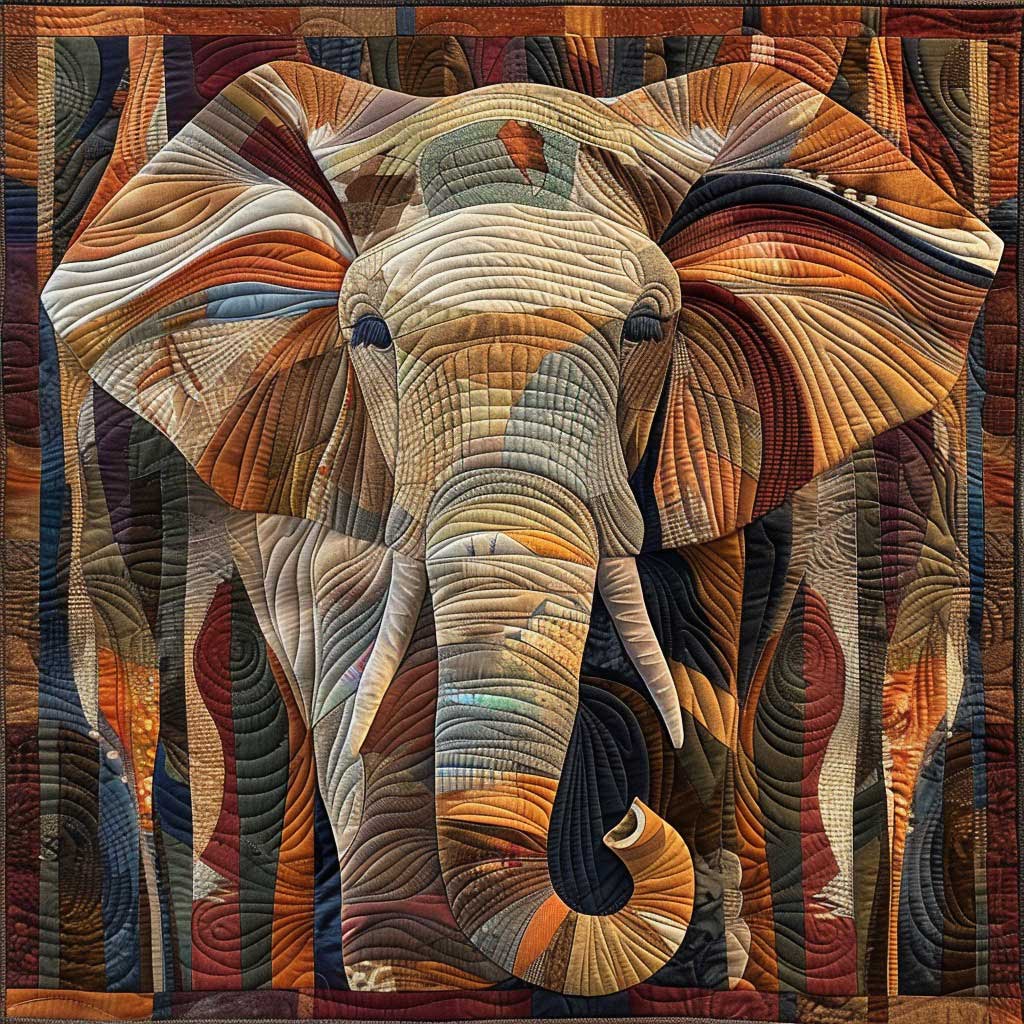 Gesteppte Decke - Elefant