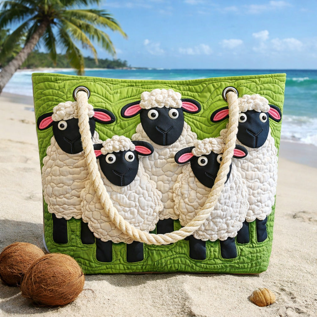 Handgefertigte Strandtasche | Himmel der Schafe