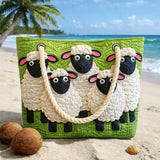 Handgefertigte Strandtasche | Himmel der Schafe