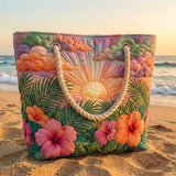 Handgemachte Strandtasche | Tropischer Morgen