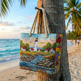 Handgemachte Strandtasche | Leuchtturm Glanz