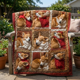 Gesteppte Decke - Schlafender Glücklicher Corgi