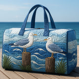 Gesteppte Reisetasche – Möwen am Hafen