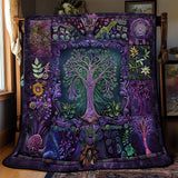 Gesteppte Decke - Lila Baum der Balance