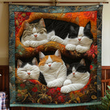 Gesteppte Decke - Süße Faule Katzen
