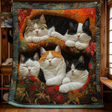 Gesteppte Decke - Süße Faule Katzen