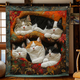 Gesteppte Decke - Süße Faule Katzen