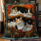 Gesteppte Decke - Süße Faule Katzen