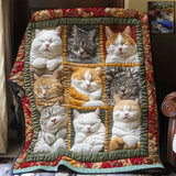 Gesteppte Decke - Schlafende Königliche Katze