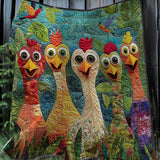 Gesteppte Decke - Waldhühner