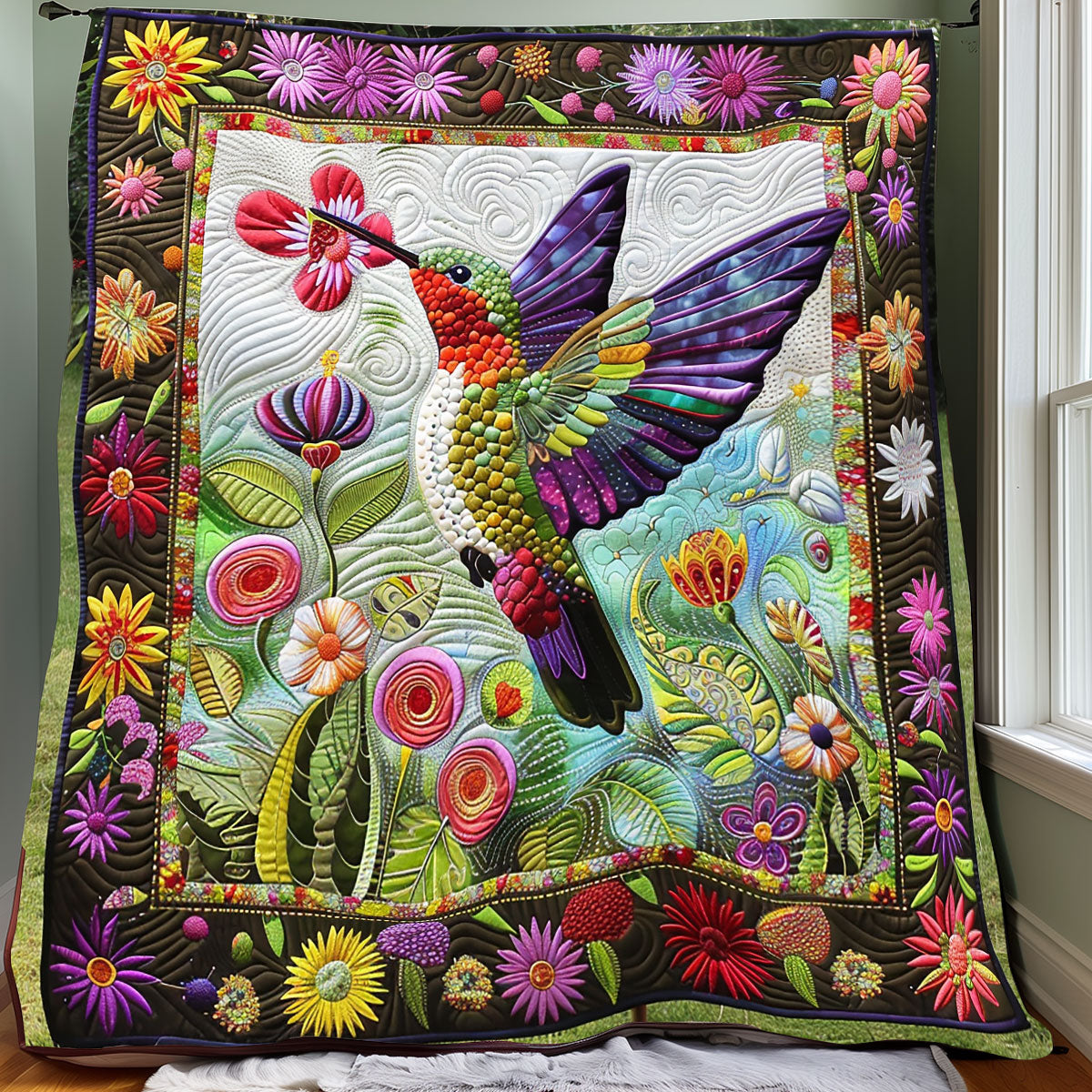 Gesteppte Decke - Kolibri Kollektion