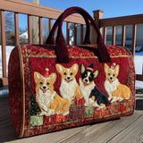 Gesteppte Reisetasche – Festlicher Corgi