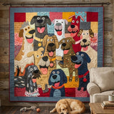 Gesteppte Decke - Fröhliche Hunde