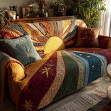 Gesteppter Sofabezug – Rustikaler Patchwork-gesteppter Sofabezug bei Sonnenaufgang NCU0XD2062