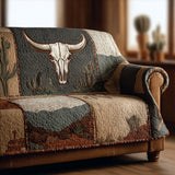Sagebrush Longhorn Desert Ge Quilted Sofa Cover - Model NCU0LDH045