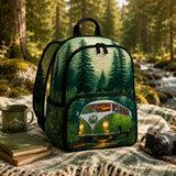 Retro-inspirierter grüner Camper Van gesteppter Rucksack LV06