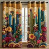 Gesteppten Vorhänge – Kaktus in Türkis NCU0XD2003