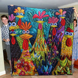 Gesteppte Decke – mit Fantasie-Hühnern NCU0PT040