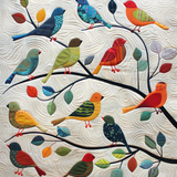 Gesteppte Decke - Vögel