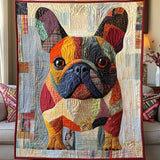 Gesteppte Decke - Französische Bulldogge im Patchwork