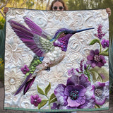 Gesteppte Decke - Lila Kolibri