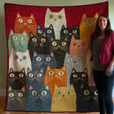 Gesteppte Decke - Verspielte Katze